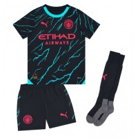 Camisa de Futebol Manchester City Kyle Walker #2 Equipamento Alternativo Infantil 2023-24 Manga Curta (+ Calças curtas)
